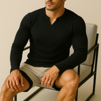 Men's Slim Fit V-Neck Sports Shirt