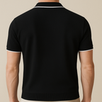 Men’s Knitted Zipper Polo Shirt