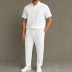 Men's Button Front Shirt & Drawstring Pocket