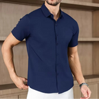 Men's Business Casual Solid Color Short Sleeve Shirt